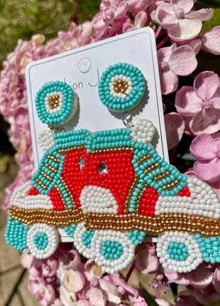 Boucles d’oreilles rollers bleus, brand: Boutique Parisienne, condition: New without tags, €8.90, €10.05 includes Buyer Protection