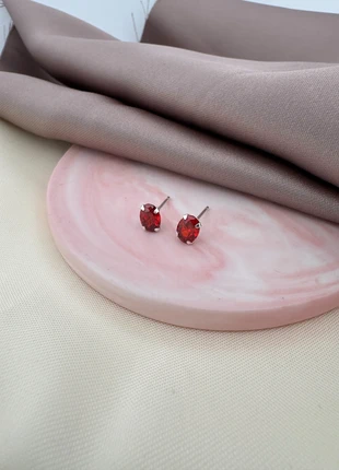 Bboucles d'oreilles zirconium rouge en argent 925/1000 (forme ovale), marke: Argent, zustand: Sehr gut, 10,25 €, 11,46 € beinhaltet Vinted-Käuferschutz Pro