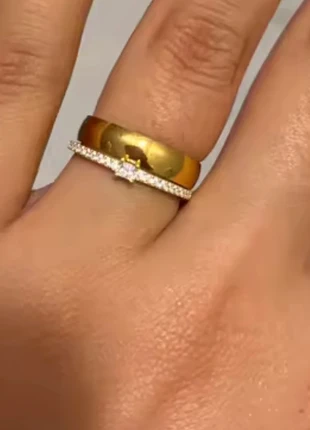 Bague en argent 925 doré avec zircon carré – 52 taille femme, marke: Argent, zustand: Neu, mit Etikett, größe: 51.8 mm / 16.5 mm Ø, 17,00 €, 18,55 € inklusive Vinted-Käuferschutz