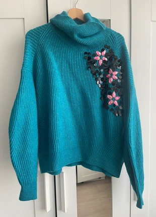 Pull oversize H&M turquoise, marca: H&M, estado: Muy bueno, tamaño: M / 38 / 10, 15,00 €, 16,45 € Protección al comprador incluida