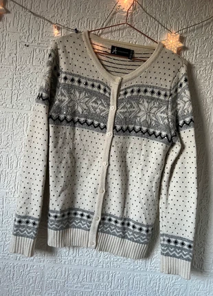 Atmosphere Winter Snowflake Sparkle Christmas Cardigan Vest, merk: Atmosphere, staat: Heel goed, maat: M / 38 / 10, € 8,00, € 9,10 inclusief Kopersbescherming