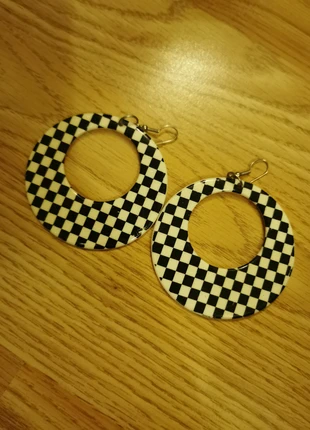 Vintage 1990s Checked Earings Large Checked, brand: Vintage Love, condition: Good, €3.50, €4.38 includes Buyer Protection