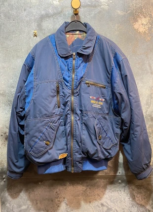 Blouson vintage 90s couleur bleu, marca: Vintage Dressing, estado: Muito bom, tamanho: L, €42.00, €44.80 inclui Proteção do Comprador