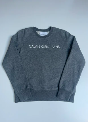 Sweat Calvin Klein gris Big logo taille/S | Crewneck, merk: Calvin Klein, staat: Heel goed, maat: S, € 27,00, € 29,05 inclusief Kopersbescherming