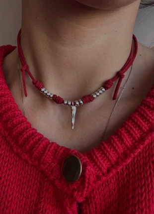 Choker rosso, marque: Lavorazione Artigiana, état: Neuf avec étiquette, 8,00 €, 9,10 € Protection acheteurs incluse