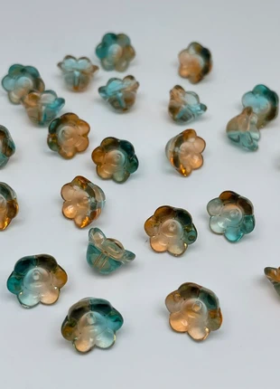 24 perles fleurs en verre 7x11 mm, estado: Muito bom, €2.50, €3.33 inclui Proteção do Comprador