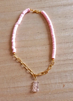 Collier ourson rose, estado: Novo sem etiquetas, €5.00, €5.95 inclui Proteção do Comprador