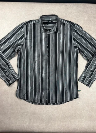 Magnifique chemise manches longues Oxbow - motif rayures noir gris blanc - L - Y2K vintage, brand: Oxbow, condition: Very good, size: L, €13.40, €14.77 includes Buyer Protection