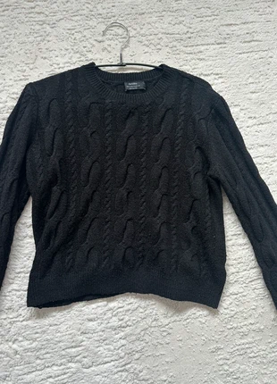 Pull noir tressé, marca: Bershka, estado: Muy bueno, tamaño: XS / 34 / 6, 5,00 €, 5,95 € Protección al comprador incluida