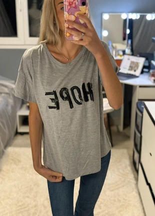 T-shirt gris à inscription “HOPE” Morgan de Toi, brand: Morgan, condition: Very good, size: L / 40 / 12, €4.00, €4.90 includes Buyer Protection Pro