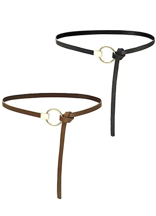 lot 2 Ceintures cuir nœud noire et marron, marque: sans marque, état: Neuf avec étiquette, taille: Ajustable, 10,90 €, 12,15 € Protection acheteurs (Pro) incluse