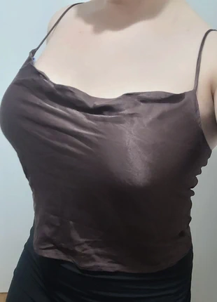 🍫 ZARA xl satin Cowl Top – Chocolate brown 100% viscose, lined, adjustable straps XL (fits 14–16 UK), brand: Zara, condition: Very good, size: XL / 42 / 14, €5.00, €5.95 includes Buyer Protection