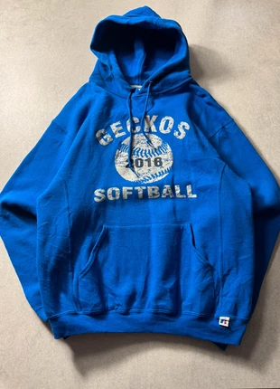 Hoodie / Pull à capuche Russel Athletic USA vintage bleu – Taille M Oversize (Unisexe), marca: Russel Athletic, estado: Muito bom, tamanho: M, €25.00, €26.95 inclui Proteção do Comprador Pro