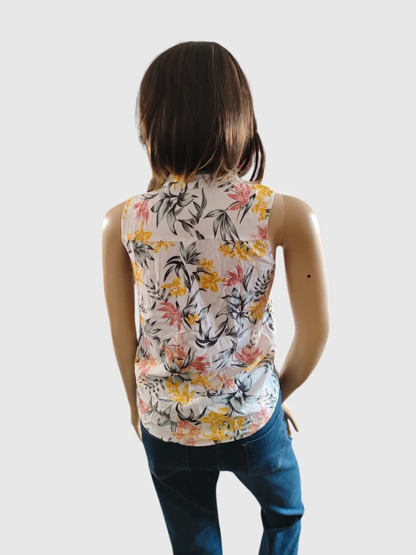 Tunique H&M Blanc, Taille M, Motifs Tropicaux - photo numéro 4