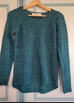 Only pull vert pétrole en maille, brand: ONLY, condition: Very good, size: XS / 34 / 6, €3.00, €3.85 includes Buyer Protection