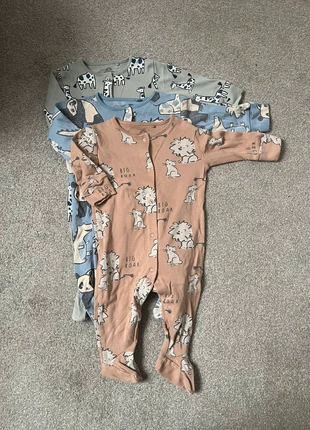 Next | 3 x Animal Print Sleepsuits | 3-6 months, brand: Next, condition: Very good, size: 3-6 months / 62 cm, £6.00, £6.78 includes Buyer Protection
