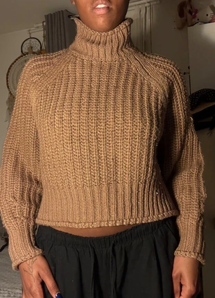 Gros pull d'hiver en tricot marron col montant, marque: H&M, état: Neuf sans étiquette, taille: S / 36 / 8, 10,00 €, 11,20 € Protection acheteurs incluse