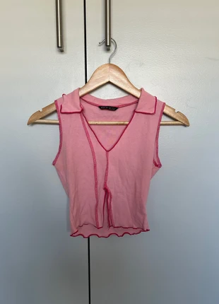 Baby Pink and Hot Pink Shirt with a Collar, brand: Shein, condition: Good, size: XS / 34 / 6, €1.50, €2.28 includes Buyer Protection