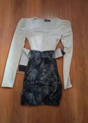 Vestido blanco y gris boda comunión cóctel bautizo evento talla M cintura elástica, marque: Local, état: Neuf sans étiquette, taille: M / 38 / 10, 15,00 €, 16,45 € Protection acheteurs incluse