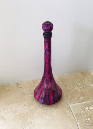 🎨 Bouteille décorative peinte à la main – Verre violet et rose 🎨, marke: Vintage Chic, zustand: Sehr gut, 10,00 €, 11,20 € inklusive Vinted-Käuferschutz