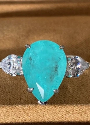 Paraiba tourmaline style bague, marke: Argent, zustand: Sehr gut, größe: Größenverstellbar, 18,00 €, 19,60 € inklusive Vinted-Käuferschutz