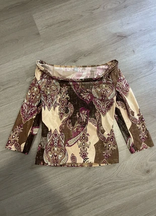 Vintage paisley cowlneck boatneck top, marque: Vintage Dressing, état: Très bon état, taille: S / 36 / 8, 13,00 €, 14,35 € Protection acheteurs incluse