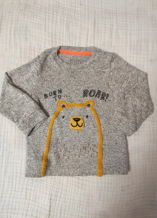 🧸 Süßer grauer Jungs Pullover mit Bärenmotiv – Größe 80 🧸, brand: Fred & Flo, condizioni: Ottime, taglia: 12-18 mesi / 80 cm, €1.20, €1.96 include la Protezione acquisti