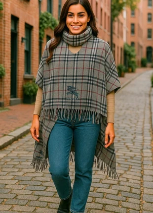 Poncho Burberry à Franges Gris à Carreaux Nova Check avec Logo Brodé Unisexe Taille Unique, marca: Burberry, estado: Muy bueno, tamaño: Talla única, 125,00 €, 131,95 € Protección al comprador Pro incluida