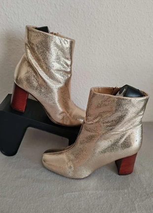 Bottines dorées Camaïeu à talon effet bois – Taille 38, marke: Camaïeu, zustand: Sehr gut, größe: 38, 12,90 €, 14,25 € inklusive Vinted-Käuferschutz