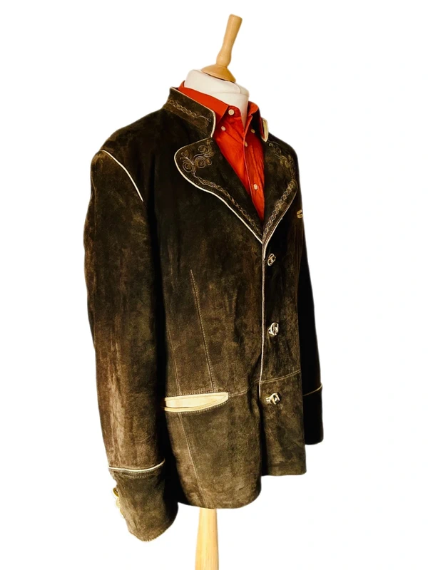 🍁 Veste daim autrichienne vintage Trachten 54/XL Cottagecore Oktoberfest Austrian leather jacket🍁 - photo numéro 4
