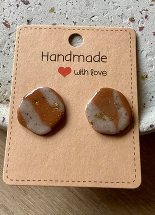 Bruin, gouden, gemarmerde oorbellen, estado: Nuevo con etiquetas, 5,00 €, 5,95 € Protección al comprador incluida