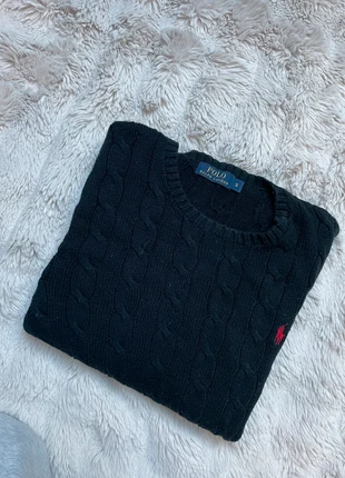 Pull torsadé Ralph Lauren bleu marine en très bon état logo brodé, brand: Ralph Lauren, condizioni: Ottime, taglia: S, €58.99, €62.64 include la Protezione acquisti