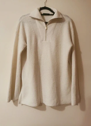 F&F oversized Cream Half-Zip Ribbed Jumper 🧶 (Size M), brand: F&F, condition: Very good, size: M / 38 / 10, €6.99, €8.04 includes Buyer Protection