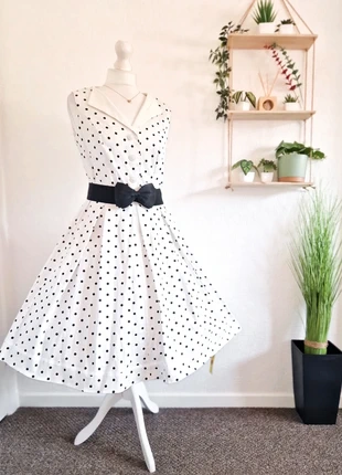 NEW Joe Browns White Black Polka Dot Spotted Belted Sleeveless Collared Fit & Flare Tea Party Dress, brand: Joe Browns, condition: New with tags, size: L / UK 16-18, £45.00, £47.95 includes Buyer Protection Pro