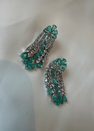 Turquoise stone and Diamanté drop-swing tassel earrings, brand: Cloud Eighteen, condition: New with tags, £10.00, £11.20 includes Buyer Protection