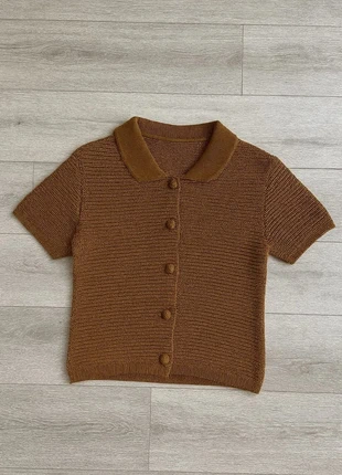 Cardigan style vintage marron à manches courtes, marque: OOTD, état: Très bon état, taille: M / 38 / 10, 49,00 €, 52,15 € Protection acheteurs incluse