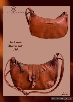 🤎Sac à main marron clair effet cuir grainé NEW 🤎, staat: Heel goed, € 18,00, € 19,60 inclusief Kopersbescherming Pro
