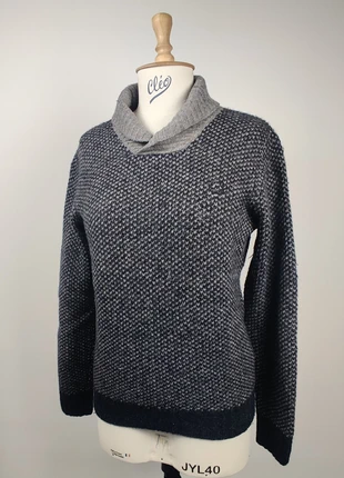 Pull col châle laine bleu et gris - Fred Perry - S, marca: Fred Perry, estado: Muito bom, tamanho: S, €44.90, €47.85 inclui Proteção do Comprador