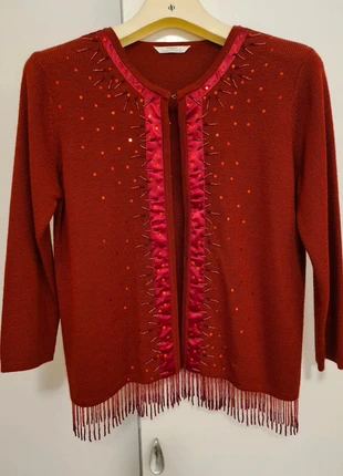 Vintage St Michael red beaded sequin cardigan, brand: St Michael, condition: Very good, size: M / UK 12-14, £9.00, £10.15 includes Buyer Protection