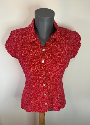 Chemise rouge à pois blancs Camaïeu femme Taille 2 manches courtes, marca: Camaïeu, estado: Muy bueno, tamaño: M / 38 / 10, 8,32 €, 9,44 € Protección al comprador incluida