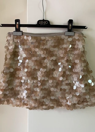 Gonna paillettes beige, marque: no brand, état: Neuf sans étiquette, taille: S / 36 / 8, 9,99 €, 11,19 € Protection acheteurs incluse