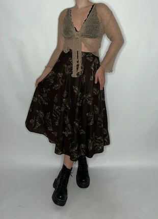 Deadstock 1970s Brown whimsigoth witch fairy gipsy bohemian hippie goblin western country wrap skirt, merk: Vintage, staat: Heel goed, maat: M / 38 / 10, € 20,00, € 21,70 inclusief Kopersbescherming Pro