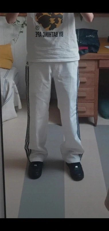 Trackpant jean pantalon adidas vintage blanc large - photo numéro 5