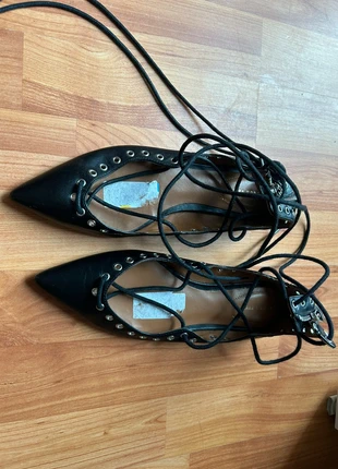 zwarte ballerina’s met veters, merk: Ballerina, staat: Heel goed, maat: 36.5, € 25,00, € 26,95 inclusief Kopersbescherming