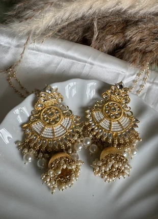Gold Plated Pearl Jhumka Earrings, condition: Very good, £12.50, £13.83 includes Buyer Protection