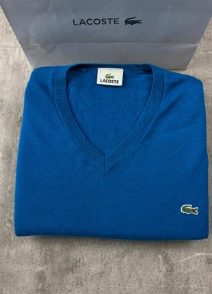 Pull col round lacoste unies bleu logo brodé taille S homme / KZ038, brand: Lacoste, condition: Very good, size: S, €29.90, €32.10 includes Buyer Protection