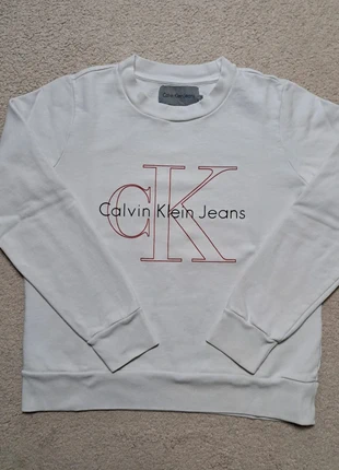 Sweat Calvin Klein Blanc Vintage Retro Old Money Y2k, marca: Calvin Klein, estado: Muito bom, tamanho: XS / 34 / 6, €25.00, €26.95 inclui Proteção do Comprador Pro