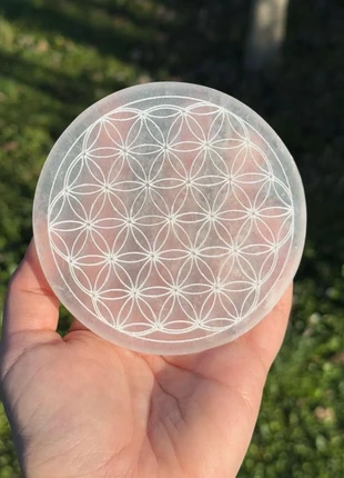 Plaque sélénite fleur de vie, marca: lithotherapie, estado: Muito bom, €7.90, €9.00 inclui Proteção do Comprador Pro