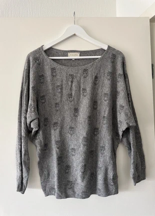 Grijze trui met uiltjes, merk: New Look, staat: Goed, maat: XL / 42 / 14, € 7,00, € 8,05 inclusief Kopersbescherming