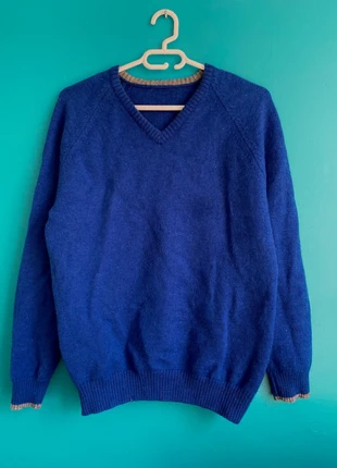 Pull bleu électrique laine col V vintage rétro chic tendance, marque: Inconnu, état: Très bon état, taille: M / 38 / 10, 12,00 €, 13,30 € Protection acheteurs incluse